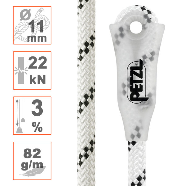 Cuerda Ø11mm AXIS de Petzl con terminal cosida y certificada