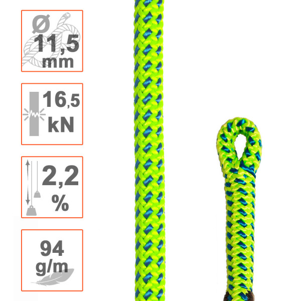 Cuerda Ø11.5mm TACHYON para poda en altura con técnica de trepa