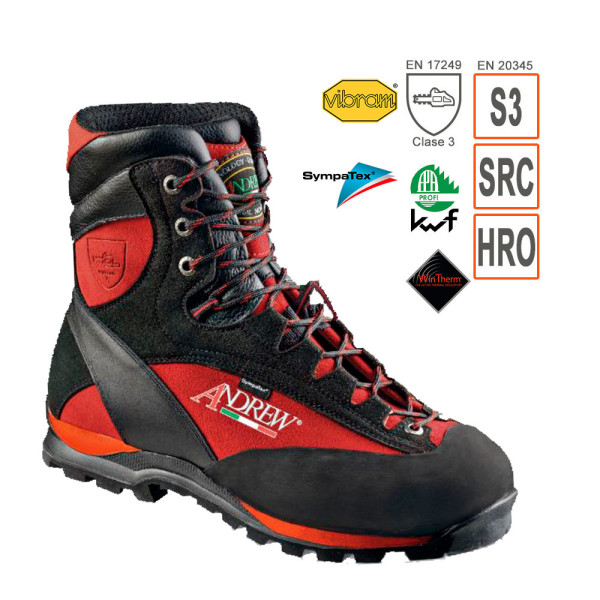 Bota anticorte motosierra Andrew TREE CLIMBING WOOD Clase 3