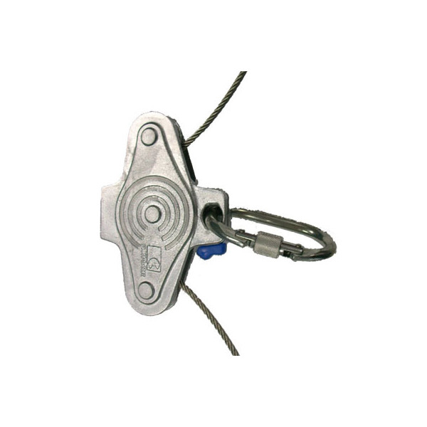 Carro anticaídas Papillon II para línea de vida vertical de cable
