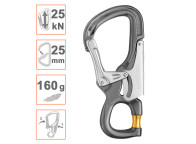 Gancho aluminio EASHOOK OPEN Apertura 25mm Homologado EN362 Petzl