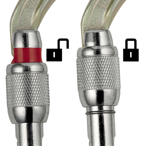 Mosquetón de seguridad OXAN de acero con cierre Screw marca Petzl