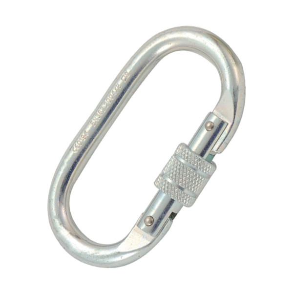 Mosquetón de seguridad Basic Rosca galvanizado certificado 2300kg