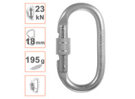 Mosquetón de seguridad Basic Rosca galvanizado certificado 2300kg
