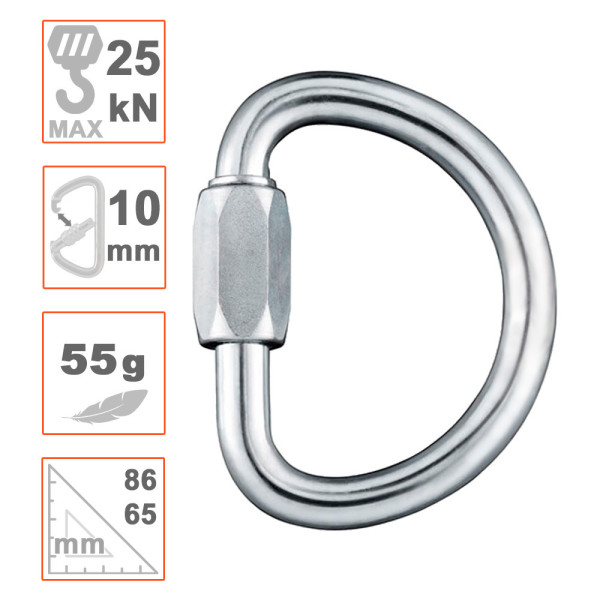 Maillón semicircular aluminio DEMI ROND rosca Maillon Rapide