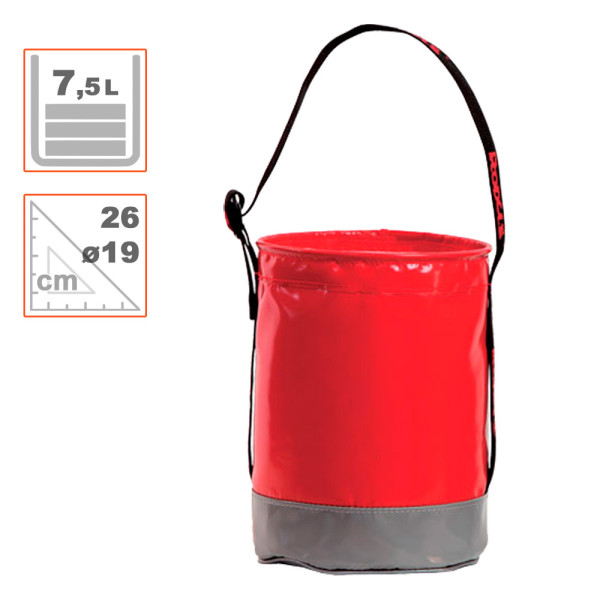 Cubo multiuso 7,5L para colgar material en trabajos de altura