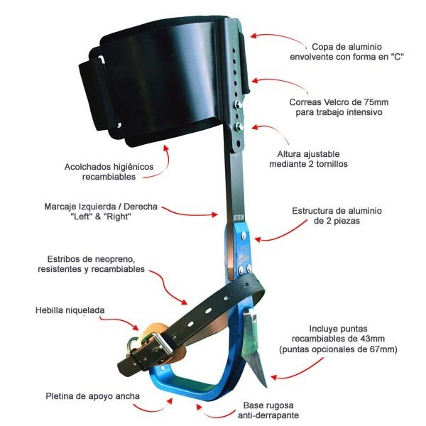 Correas neopreno para bota. Recambio de espuela X2SClimb de Stein