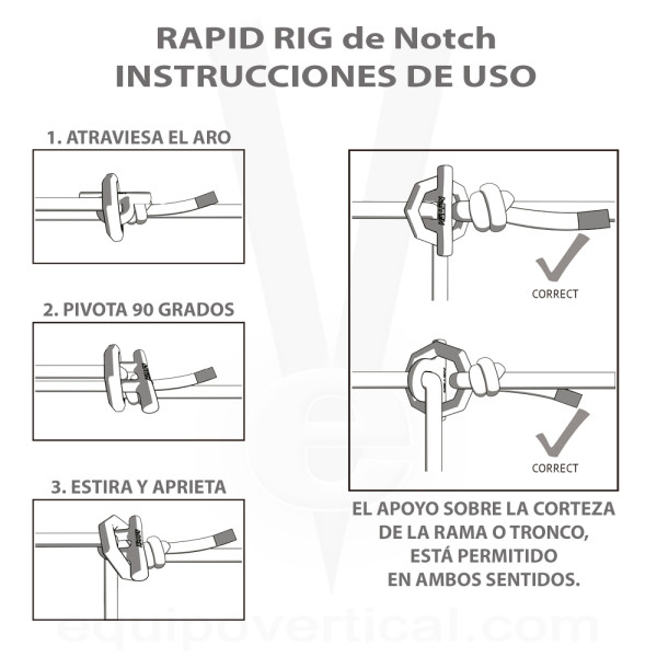 Rapid Rig de Notch para apeo y arboricultura. Resistencia 60kN.