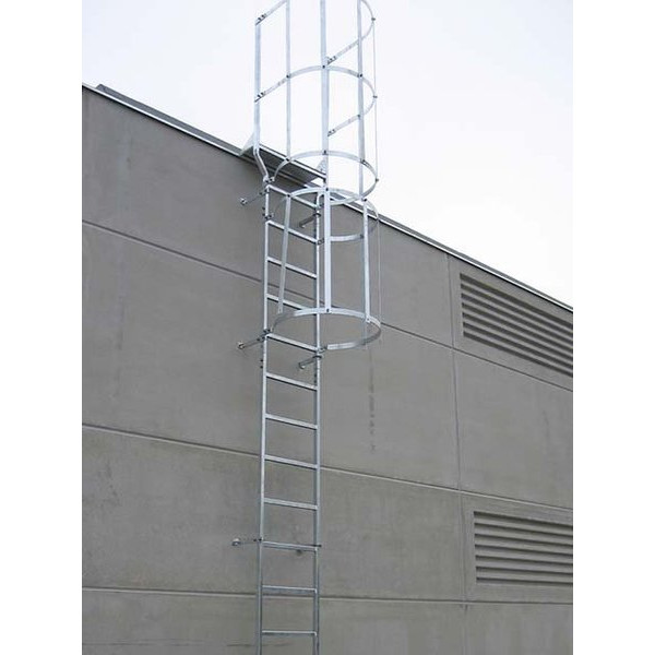 Tramo de escalera galvanizada. 600mm con aros quitamiedo