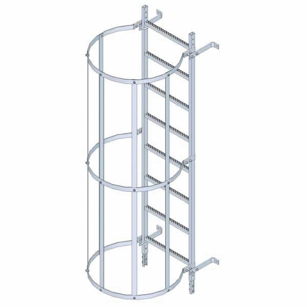 Tramo de escalera galvanizada. 2400mm con aros quitamiedo