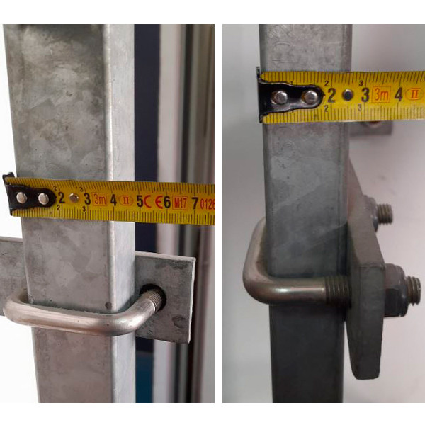 Anclaje fijo para escalera permanente de acceso por fachada