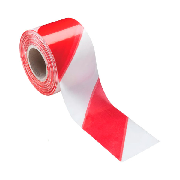 Cinta de balizamiento roja y blanca para señalizar peligro