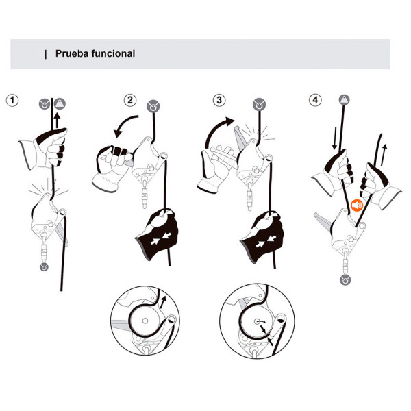 Descensor CLUTCH de CMC Harken con polea bloqueadora para cuerdas