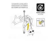 Descensor autofrenante RIG negro reparable Petzl para verticales