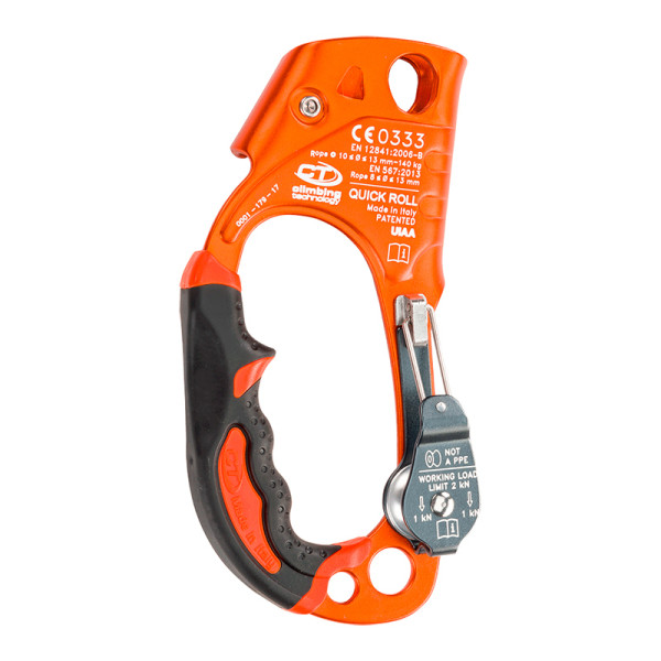 Puño de ascenso por cuerda QUICK ROLL diestro con polea integrada