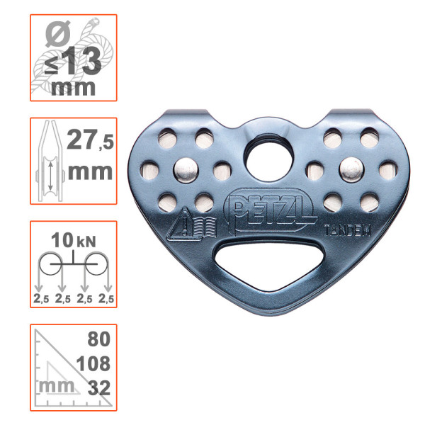 Polea TANDEM SPEED de Petzl Tirolinas de cuerda. Aventura