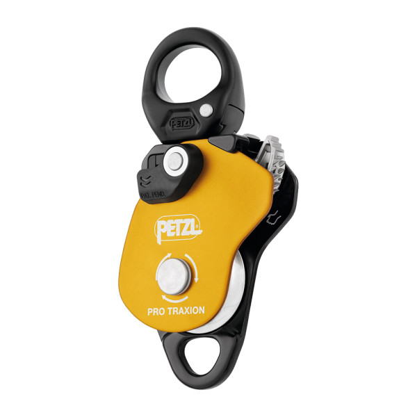 Polea PRO TRAXION Petzl con bloqueo para seguridad y suspensión