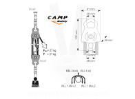 Polea doble DRYAD de Camp Safety, apta para nudo autobloqueante.