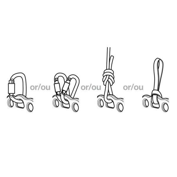 PAW L Placa multi-anclajes. Eslabón para reenvío de cuerdas