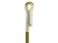 Terminal cosida sobre cuerda de marca Petzl. Realizado en origen.