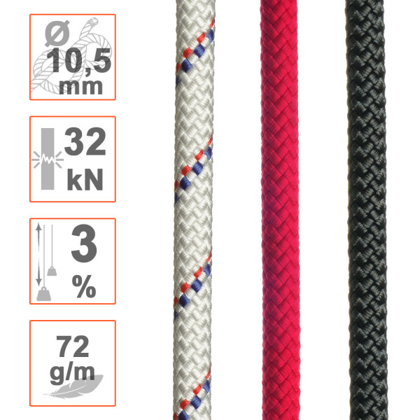Cuerda Ø10.5mm PATRON semiestática para trabajos verticales