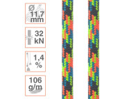 Cuerda Ø11.7mm XSTATIC para poda y trepa por cuerda simple SRT