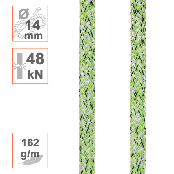 AKA cuerda apeo Ø14mm para bajar ramas en poda y tala de árboles