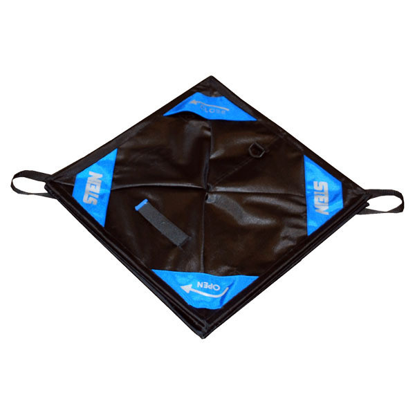 Cubo plegable para hondillas de trepa. Muy práctico y ágil.