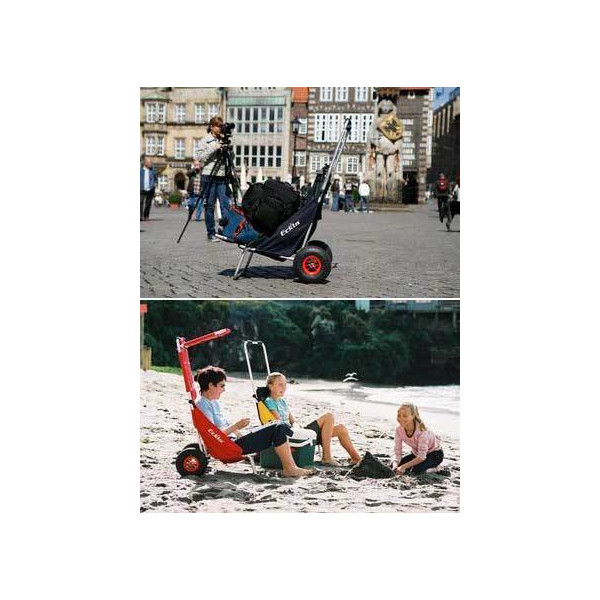 Carro de transporte y silla plegable Beach Rolly de color oliva