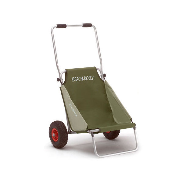 Carro de transporte y silla plegable Beach Rolly de color oliva