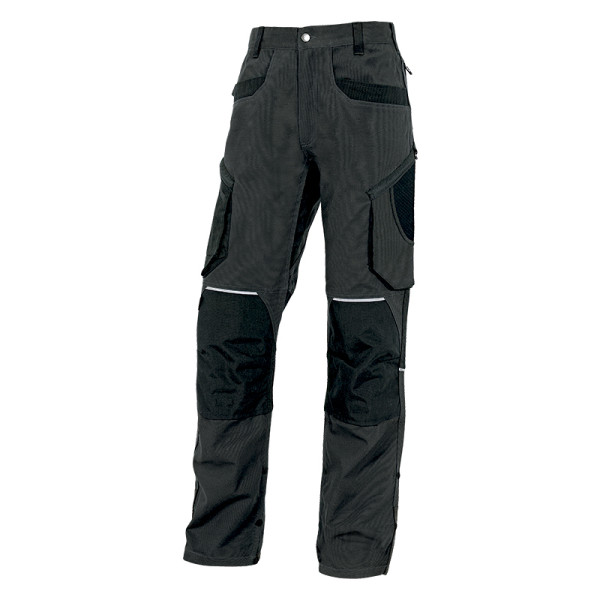 Pantalón de trabajo gris MOPA2 de 97% algodón y 3% elastano.