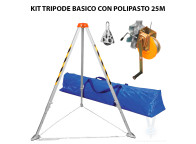 KIT Trípode básico con bolso transporte. Polipasto rescatador 20m